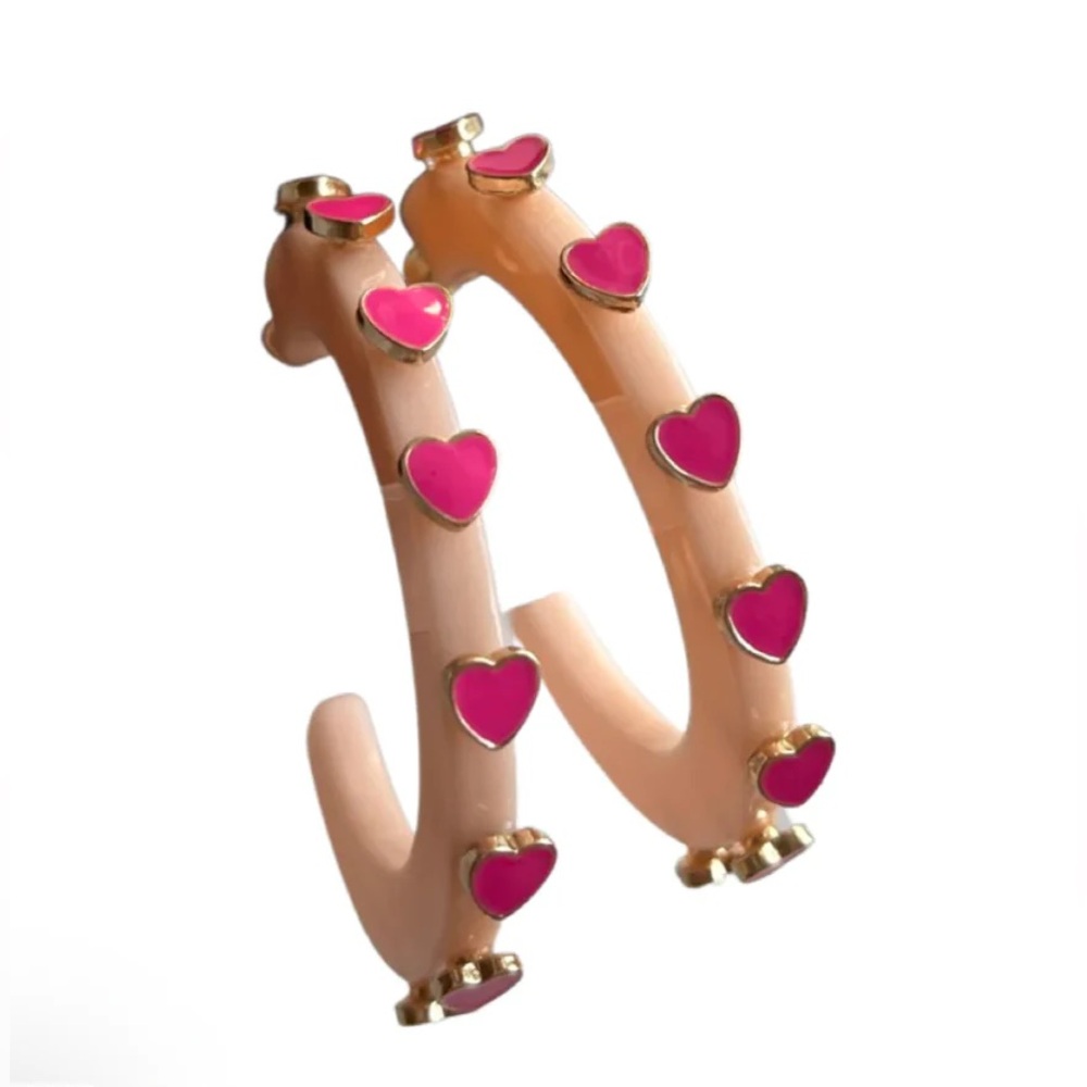 *LIKE NEW* Smith & Co. Heart Jewel Hoop in Peachy Pink